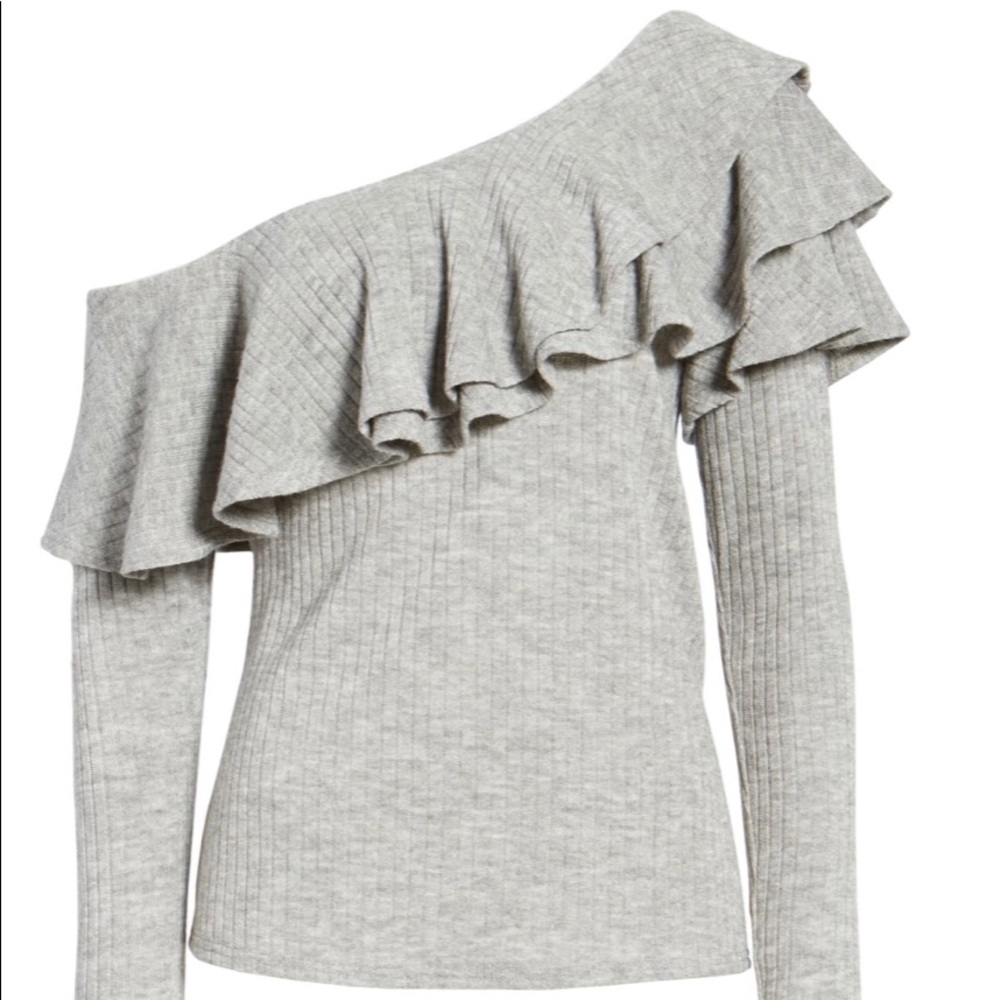 STOREE Ruffle One Shoulder Sweater - Picture 7 of 7